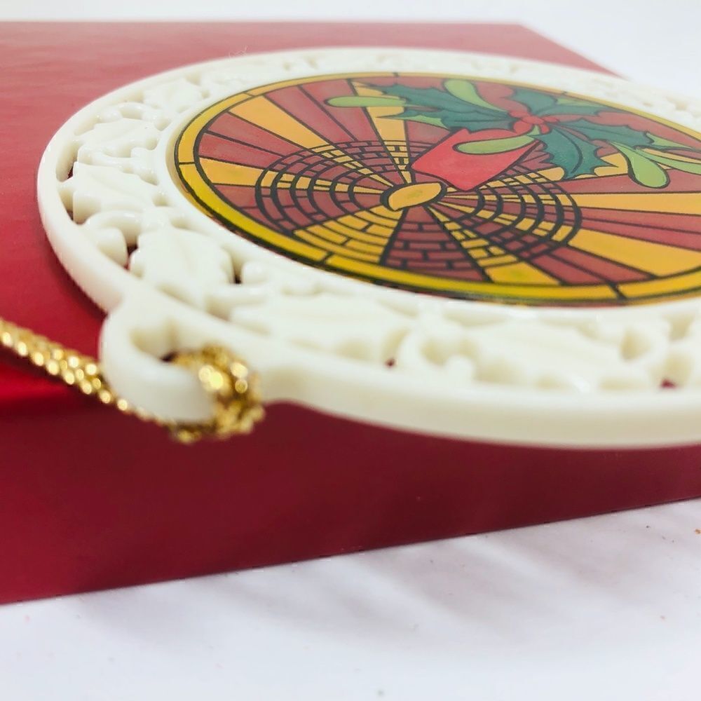 LENOX Stained Glass Candle Christmas Ornament 1999 - Picture 7 of 8